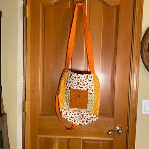 Boho Reversible Crossover Fishing Themed Bag NWOT